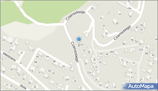 Gdynia, Czernickiego X., kadm., 30, mapa Gdyni