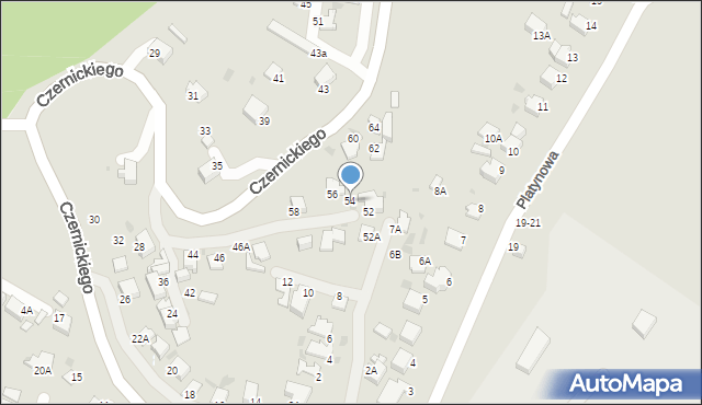 Gdynia, Czernickiego X., kadm., 54, mapa Gdyni