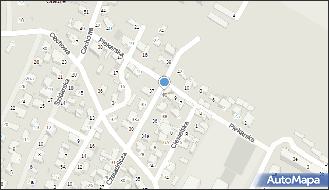 Gdynia, Czeladnicza, 40, mapa Gdyni