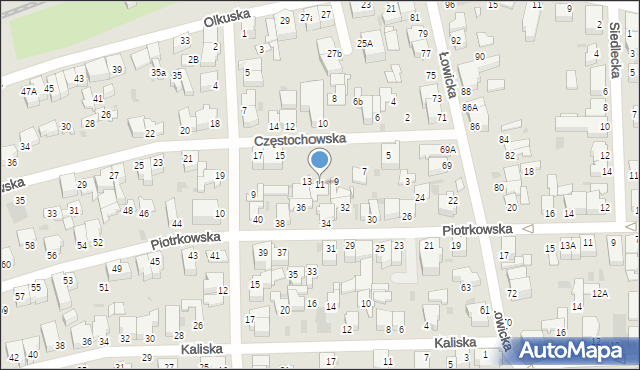 Gdynia, Częstochowska, 11, mapa Gdyni