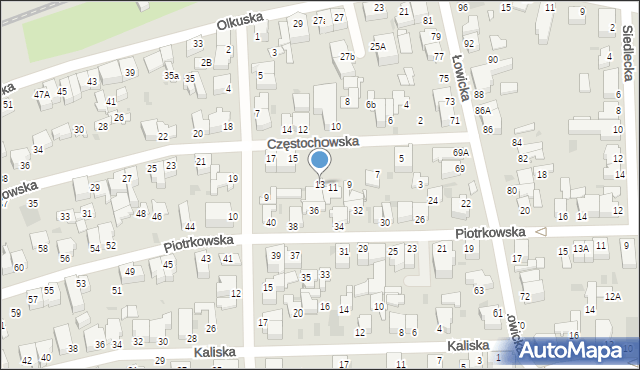 Gdynia, Częstochowska, 13, mapa Gdyni