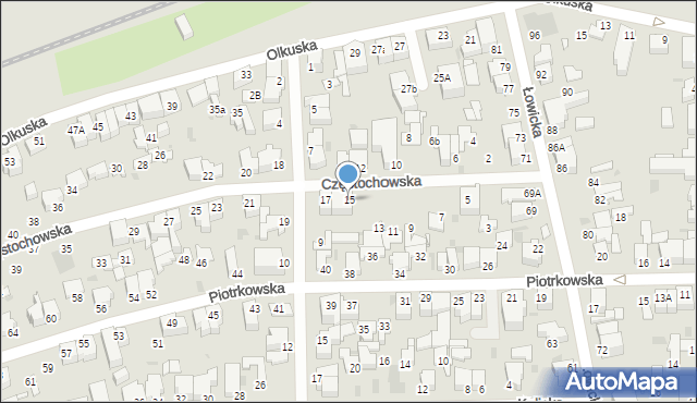 Gdynia, Częstochowska, 15, mapa Gdyni