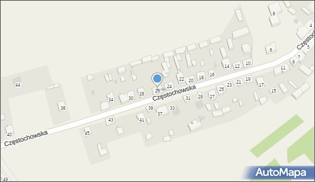 Gidle, Częstochowska, 26, mapa Gidle