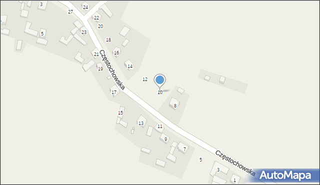 Giebło, Częstochowska, 10, mapa Giebło