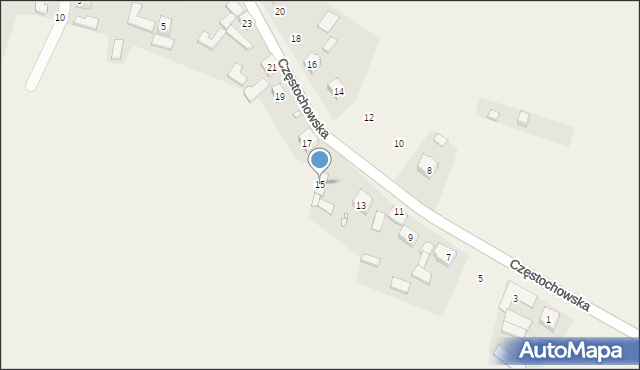 Giebło, Częstochowska, 15, mapa Giebło