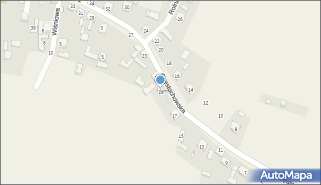 Giebło, Częstochowska, 19, mapa Giebło