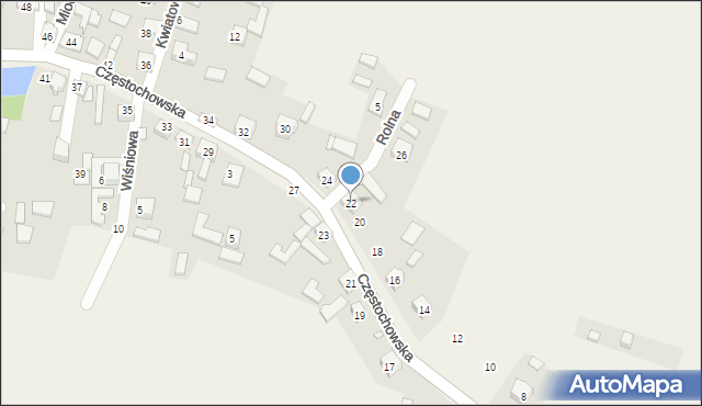 Giebło, Częstochowska, 22, mapa Giebło