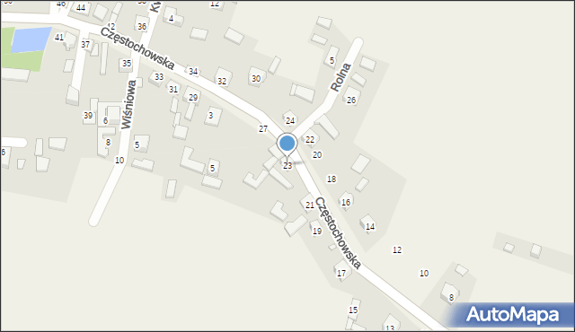 Giebło, Częstochowska, 23, mapa Giebło