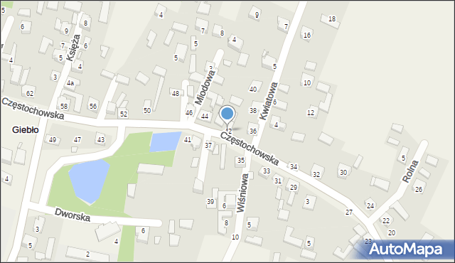 Giebło, Częstochowska, 42, mapa Giebło