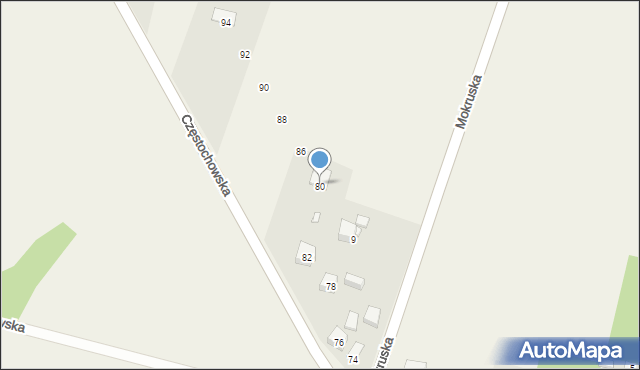 Giebło, Częstochowska, 84, mapa Giebło