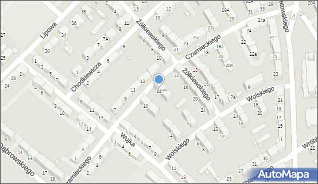 Gliwice, Czarnieckiego Stefana, hetm., 14, mapa Gliwic