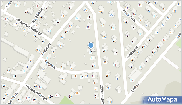 Gliwice, Czeremchowa, 17, mapa Gliwic