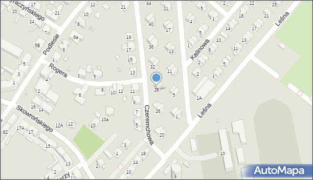 Gliwice, Czeremchowa, 28, mapa Gliwic