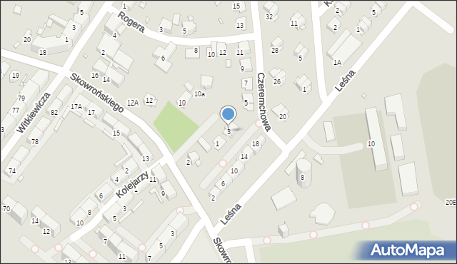 Gliwice, Czeremchowa, 3, mapa Gliwic