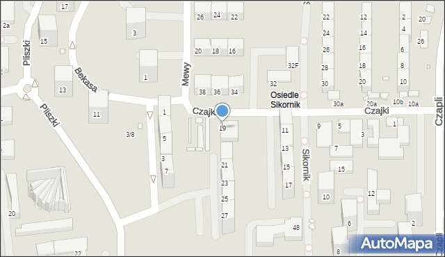 Gliwice, Czajki, 19, mapa Gliwic