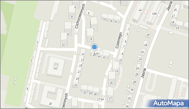 Gliwice, Czernego Jana, mjr. pil., 16, mapa Gliwic