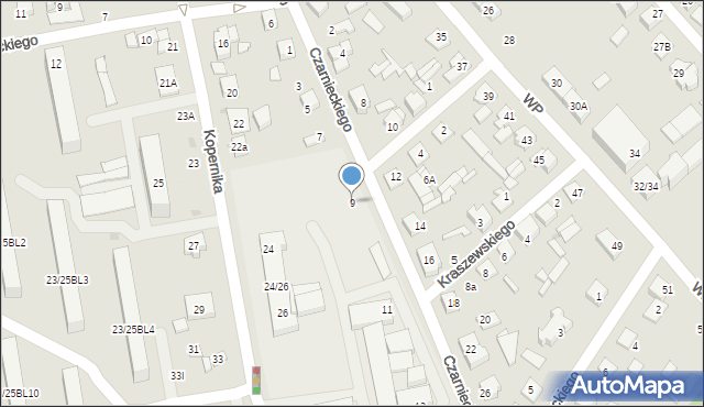 Głowno, Czarnieckiego Stefana, hetm., 9, mapa Głowno