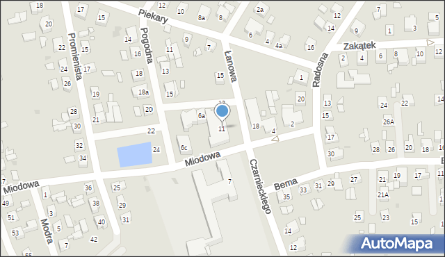 Gniezno, Czarnieckiego Stefana, hetm., 11, mapa Gniezna