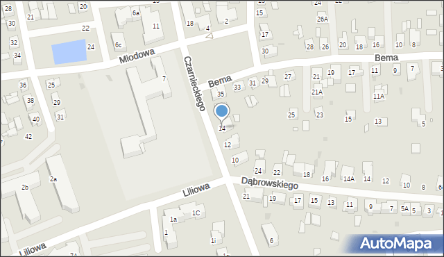 Gniezno, Czarnieckiego Stefana, hetm., 14, mapa Gniezna