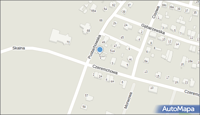 Gniezno, Czeremchowa, 1, mapa Gniezna