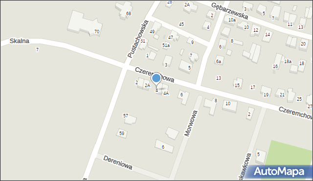 Gniezno, Czeremchowa, 4, mapa Gniezna