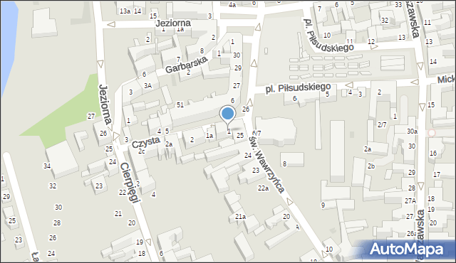 Gniezno, Czysta, 1, mapa Gniezna