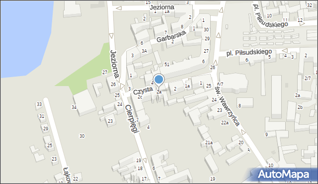 Gniezno, Czysta, 2a, mapa Gniezna