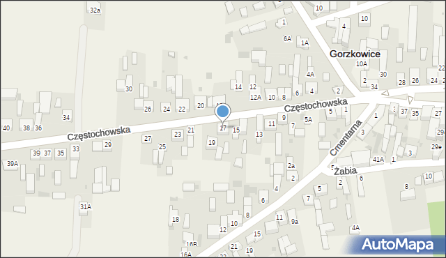 Gorzkowice, Częstochowska, 17, mapa Gorzkowice