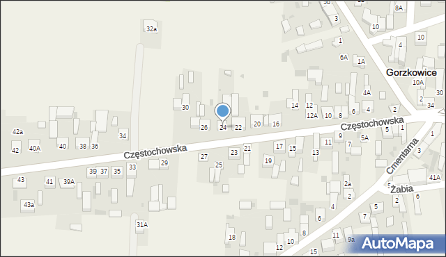 Gorzkowice, Częstochowska, 24, mapa Gorzkowice