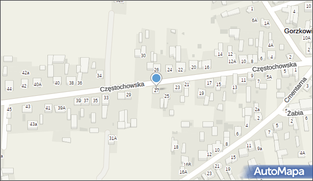 Gorzkowice, Częstochowska, 27, mapa Gorzkowice