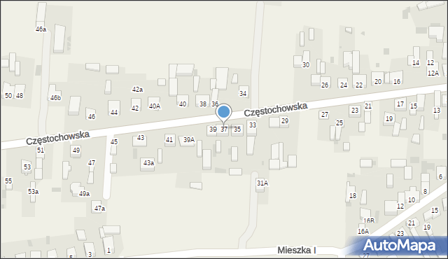 Gorzkowice, Częstochowska, 37, mapa Gorzkowice