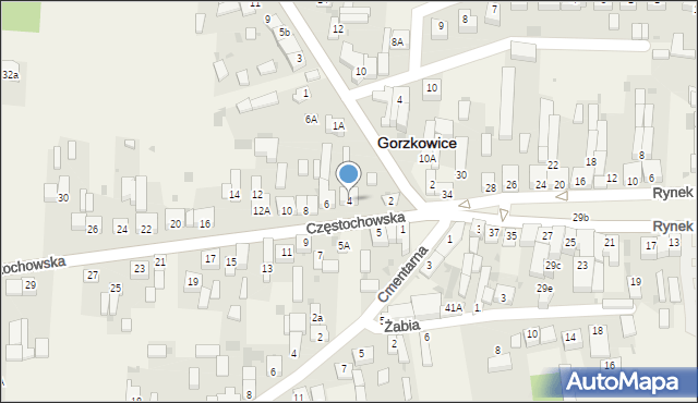 Gorzkowice, Częstochowska, 4, mapa Gorzkowice