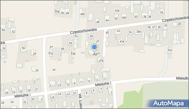 Gorzkowice, Częstochowska, 49a, mapa Gorzkowice