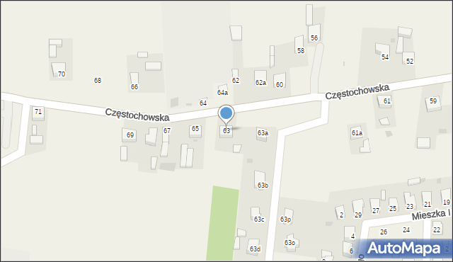 Gorzkowice, Częstochowska, 63, mapa Gorzkowice