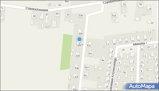 Gorzkowice, Częstochowska, 63c, mapa Gorzkowice