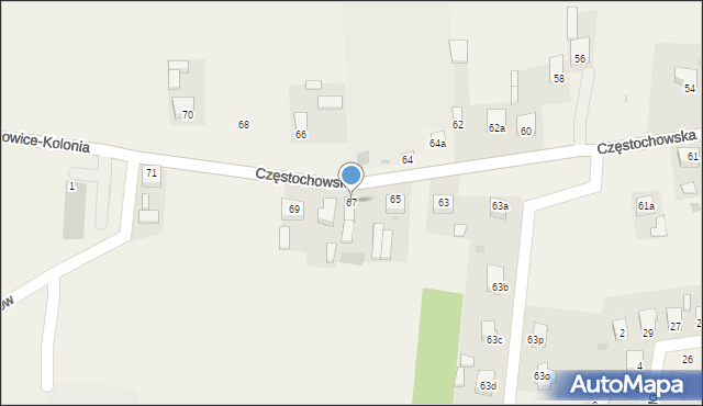 Gorzkowice, Częstochowska, 67, mapa Gorzkowice
