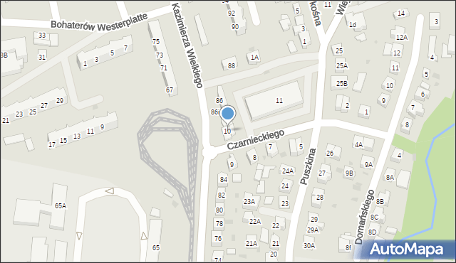 Gorzów Wielkopolski, Czarnieckiego Stefana, hetm., 10, mapa Gorzów Wielkopolski