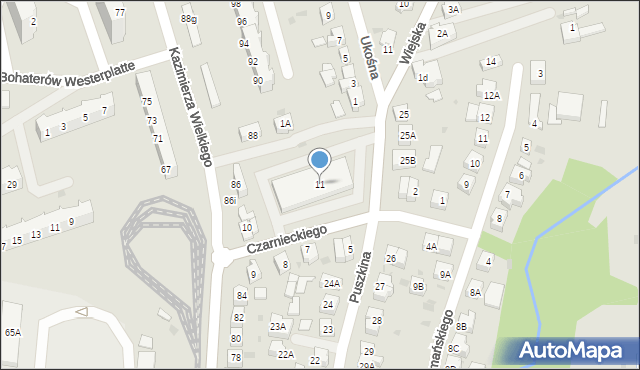 Gorzów Wielkopolski, Czarnieckiego Stefana, hetm., 11, mapa Gorzów Wielkopolski