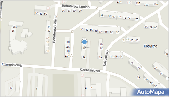 Gorzów Wielkopolski, Czereśniowa, 9C, mapa Gorzów Wielkopolski
