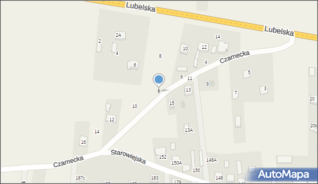 Gózd, Czarnecka, 8, mapa Gózd