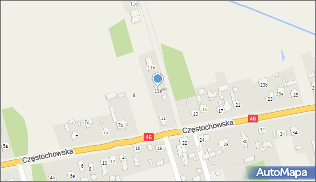 Grodziec, Częstochowska, 11a, mapa Grodziec