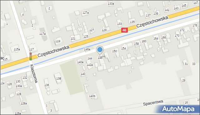 Grodziec, Częstochowska, 146, mapa Grodziec