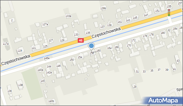 Grodziec, Częstochowska, 158, mapa Grodziec