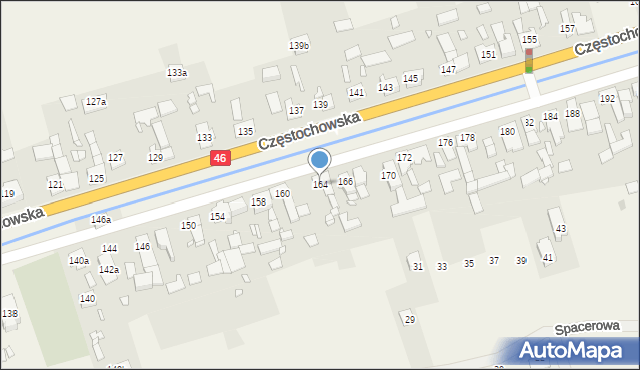 Grodziec, Częstochowska, 164, mapa Grodziec