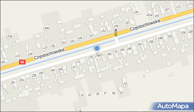 Grodziec, Częstochowska, 178, mapa Grodziec