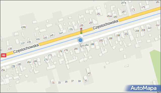 Grodziec, Częstochowska, 182, mapa Grodziec