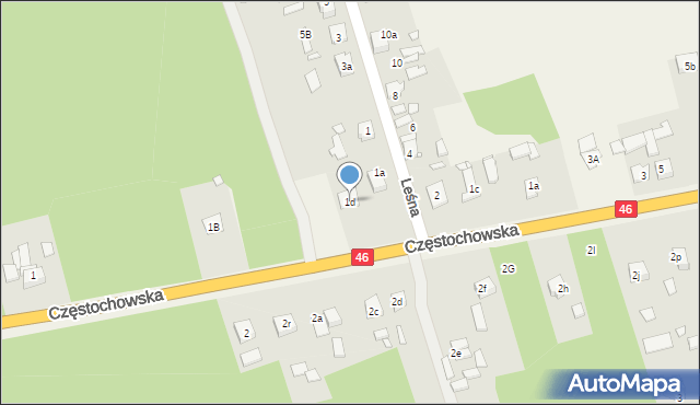 Grodziec, Częstochowska, 1d, mapa Grodziec