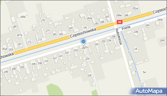 Grodziec, Częstochowska, 222, mapa Grodziec