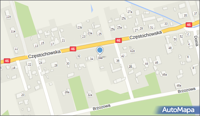 Grodziec, Częstochowska, 34a, mapa Grodziec