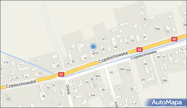 Grodziec, Częstochowska, 43, mapa Grodziec